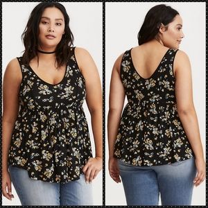 Torrid
Floral Print Hi-Lo Peplum Top